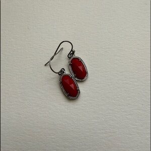 Kendra Scott Lee Silver drop earrings red!